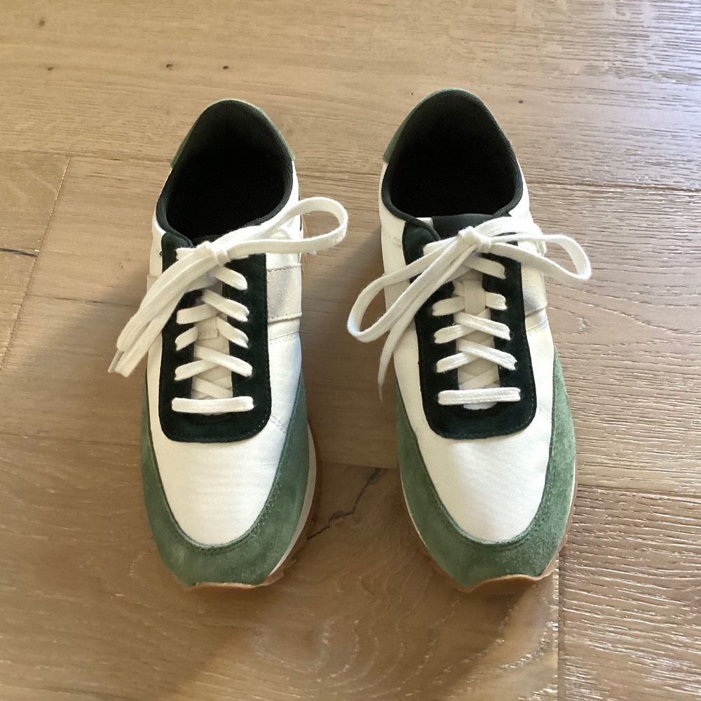 NWOB J Crew SZ 5.5 Sage Green Colorblock Women’s Trainers